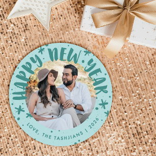 Tarjeta de Foto de Año Nuevo Escrita a Mano Modern