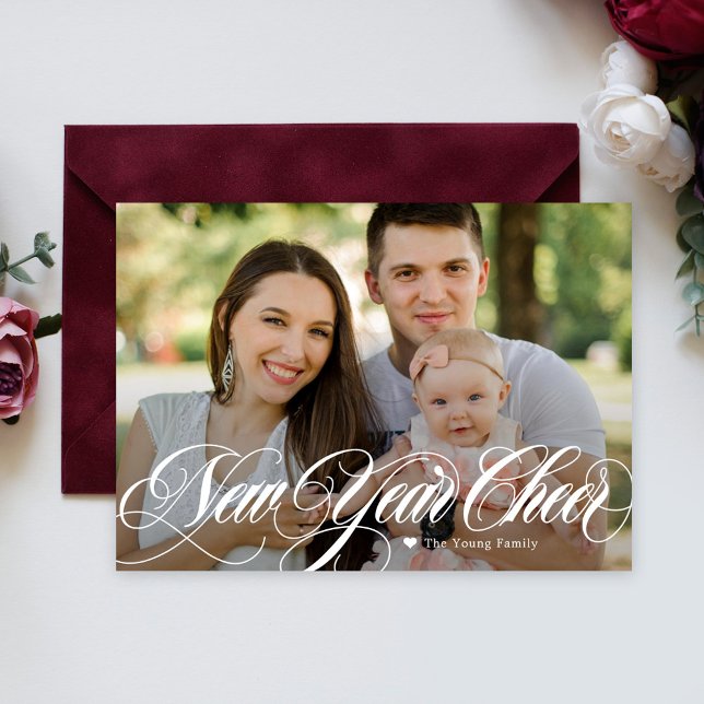 Tarjeta de Foto de Año Nuevo Feliz con Remolino Al (Subido por el creador)