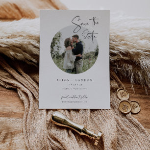 Tarjeta de Foto de Anuncio de Boda con Guión Moder