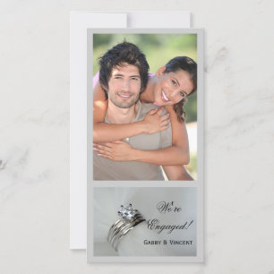 Tarjeta de Foto de Anuncio de Compromiso de Anillo