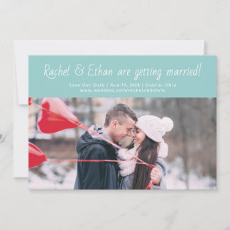 Tarjeta de Foto de Anuncio de Fecha de Bodas con N