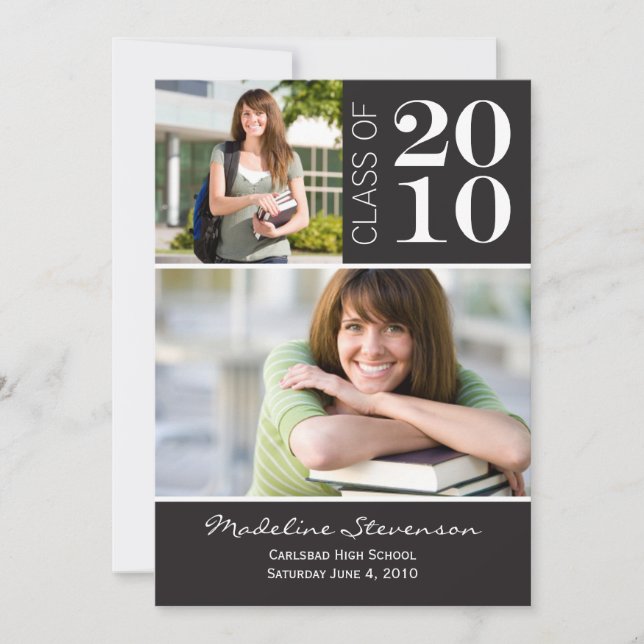 Tarjeta de foto de anuncio de graduación (Anverso)