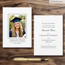 Tarjeta de foto de anuncio de graduación clásico 2