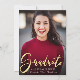 tarjeta de foto de anuncio de graduación con hermo