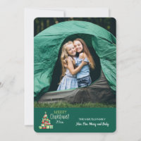 Tarjeta de foto de árbol de Navidad de cajas de re