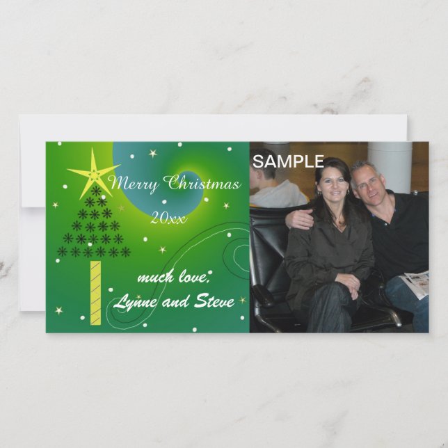 Tarjeta de Foto de Árbol de Navidad Feliz (Anverso)