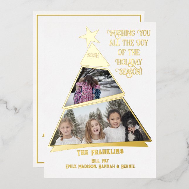 Tarjeta de Foto de Árbol Inclinado Geométrico Mode (Anverso/Reverso)