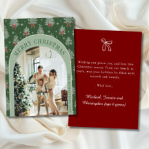 Tarjeta de Foto de Árboles de Navidad con Lazo Ver