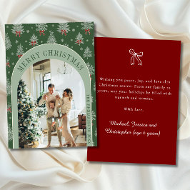 Tarjeta de Foto de Árboles de Navidad con Lazo Ver
