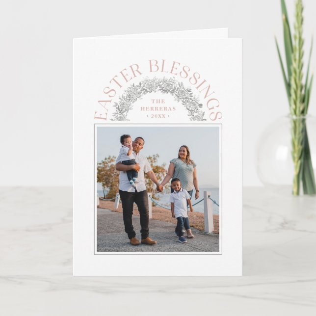 Tarjeta de foto de Arco de Guirnalda de Bendición  (Anverso)