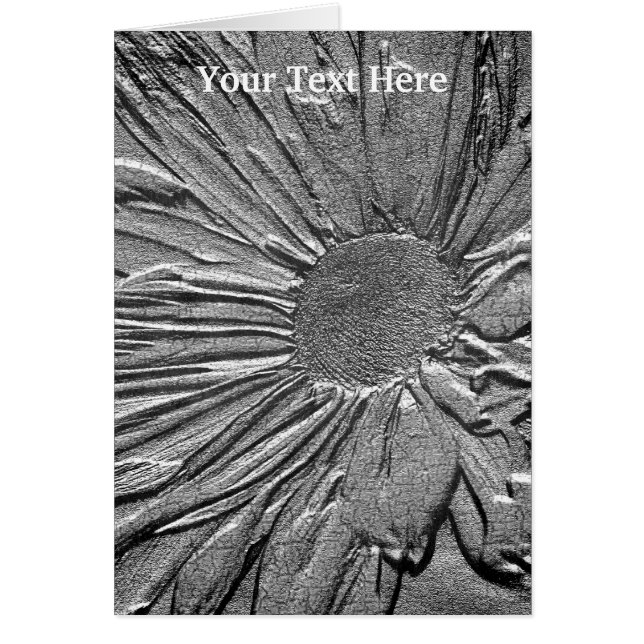Tarjeta de foto de arte de flores Silver Daisy (Frente)