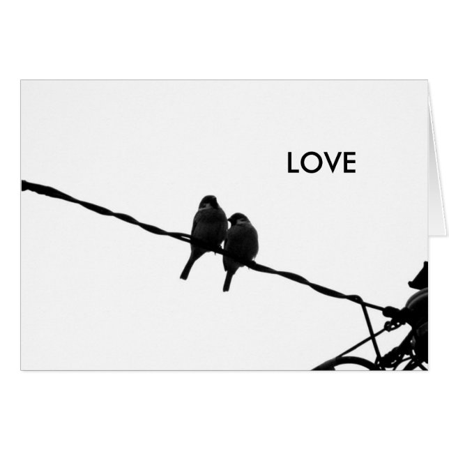 Tarjeta de foto de B&W Love/Sparrow Pair (Anverso (Horizontal))