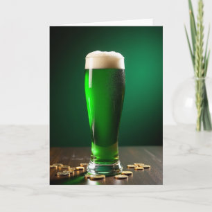 Tarjeta de Foto de Bebida Verde Afortunada
