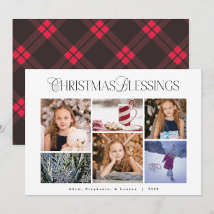 Tarjeta de Foto de Bendiciones de Navidad con Cuad
