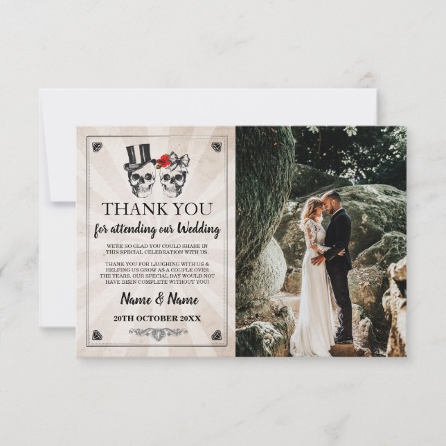 Tarjeta de foto de boda de Acción de Gracias de cr (Anverso)