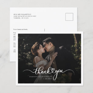 Tarjeta de Foto de Boda de Agradecimiento con Pres