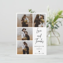 Tarjeta de foto de Boda de guión moderno minimalis