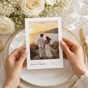 Tarjeta de Foto de Boda de la Costa Dorada para Gu