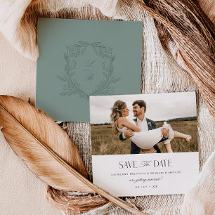Tarjeta de Foto de Boda para Guardar la Fecha con