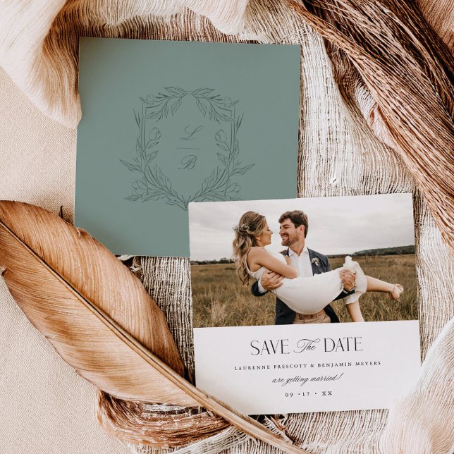 Tarjeta de Foto de Boda para Guardar la Fecha con  (Subido por el creador)
