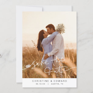Tarjeta de foto de boda Simple Elegante para guard