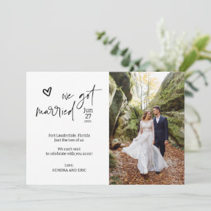 Tarjeta de foto de boda sorpresa moderna Nos casam
