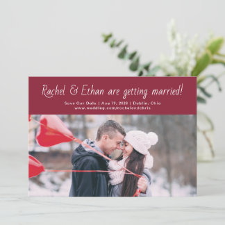Tarjeta de Foto de Burgundy Spirited para Guardar