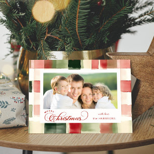 Tarjeta De Foto De Caligrafía De Feliz Navidad Con