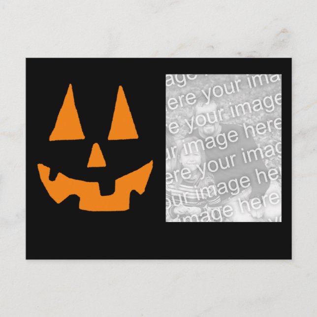 tarjeta de foto de cara de calabaza (Anverso)