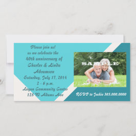 Tarjeta de Foto de Celebración de Aniversario Azul