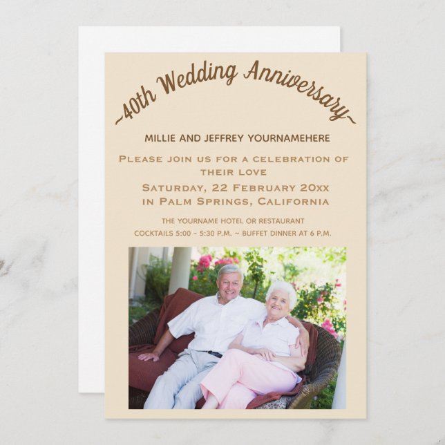 Tarjeta de Foto de Celebración de Aniversario de B (Anverso / Reverso)