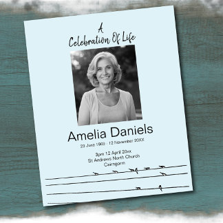Tarjeta de Foto de Celebración de la Vida de Aves