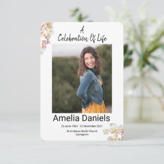 Tarjeta de Foto de Celebración de Vida de Espino B