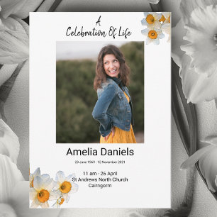 Tarjeta de Foto de Celebración de Vida de Narciso