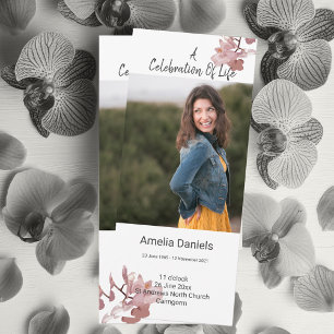 Tarjeta de Foto de Celebración de Vida de Orquídea