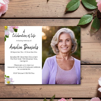 Tarjeta de Foto de Celebración de Vida de Rosa Sil