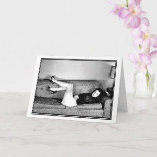 Tarjeta de foto de chica B&W Sexy Vintage
