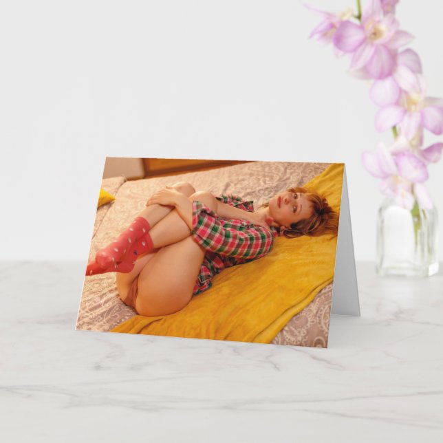 Tarjeta de foto de chica de anclaje sexy (Orquídea)