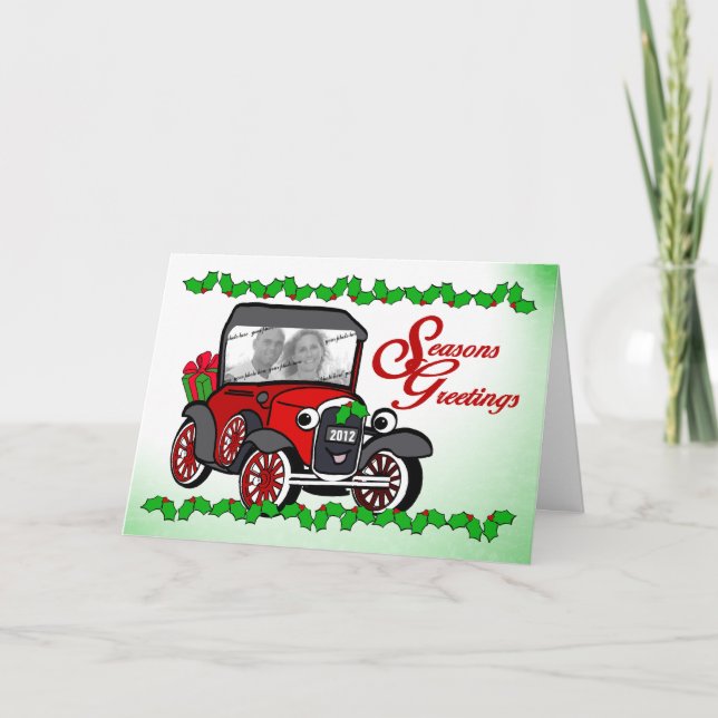 Tarjeta de foto de coche antiguo (Anverso)