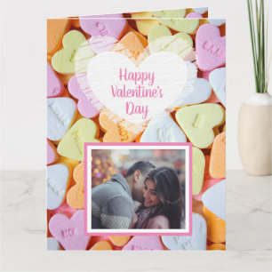 Tarjeta de Foto de Corazones de Dulces del Día de 