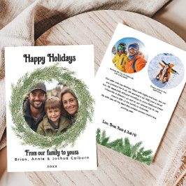 Tarjeta de Foto de Corona Navideña