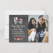 Tarjeta de Foto de Cráneos de Tiza para Salvar la