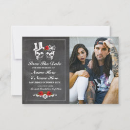 Tarjeta de Foto de Cráneos de Tiza para Salvar la