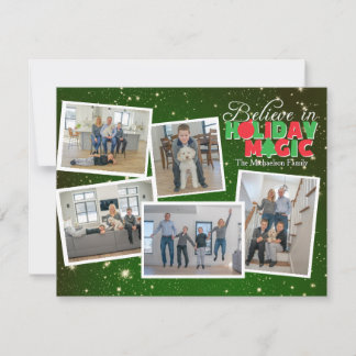 Tarjeta de foto de creer en la magia de las fiesta