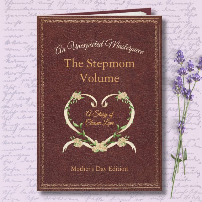 Tarjeta de foto de cuento ilustrado de madrastra c (A 'First Edition' Tribute for Your Bonus Mom. Heirloom Quality Printed Style Keepsake.)