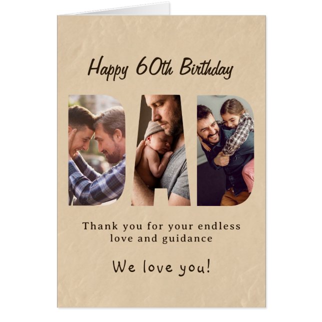 Tarjeta de foto de cumpleaños DAD Milestone (Frente)
