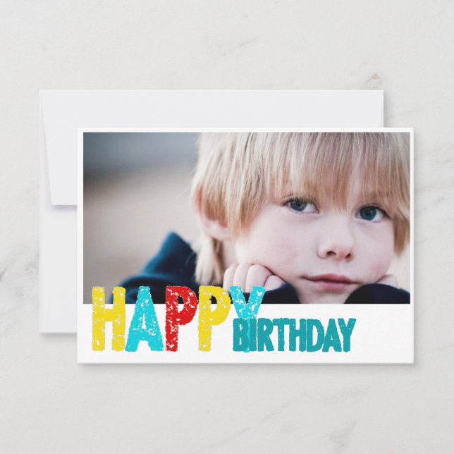 tarjeta de foto de cumpleaños feliz (Anverso)
