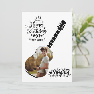 Tarjeta de foto de cumpleaños feliz cantemos