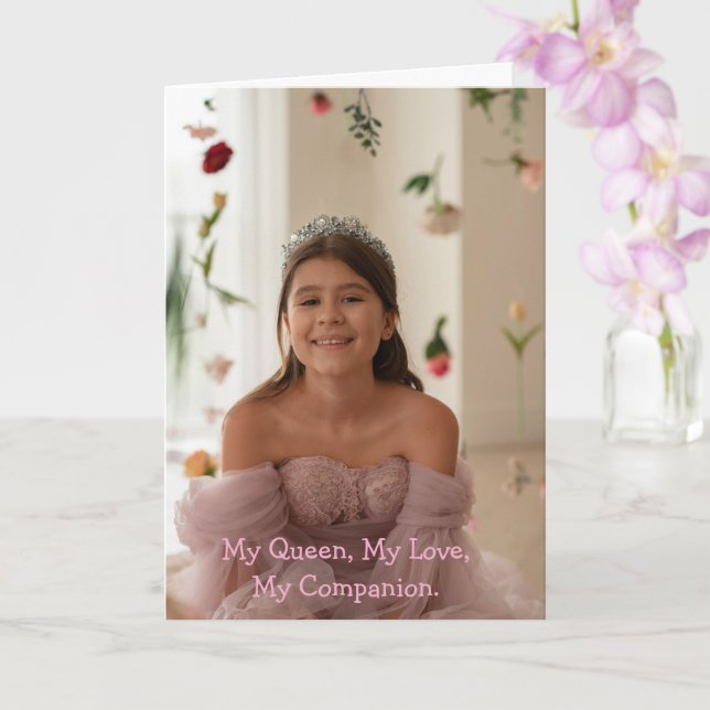 Tarjeta de foto de cumpleaños moderna (Orquídea)