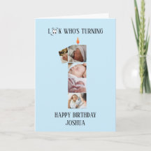 Tarjeta de foto de cumpleaños número 1